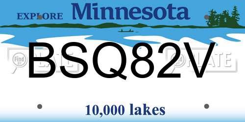 BSQ82V Minnesota License Plate