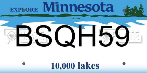 BSQH59 Minnesota License Plate