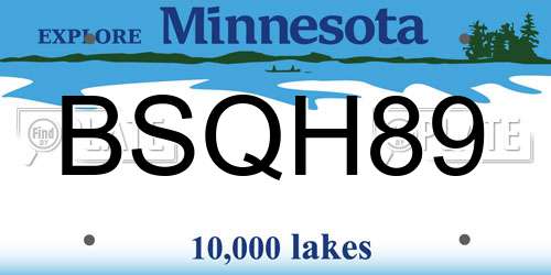 BSQH89 Minnesota License Plate