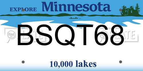 BSQT68 Minnesota License Plate
