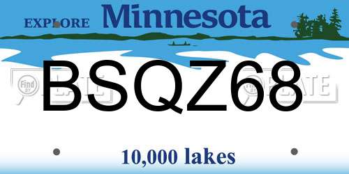 BSQZ68 Minnesota License Plate