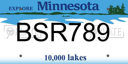 BSR789 Minnesota License Plate