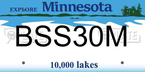 BSS30M Minnesota License Plate