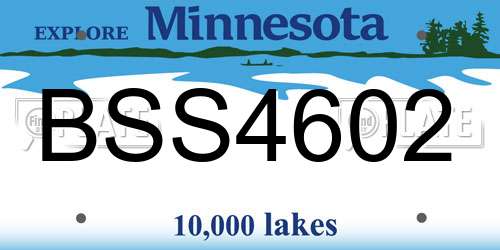 BSS4602 Minnesota License Plate