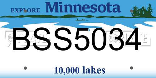 BSS5034 Minnesota License Plate