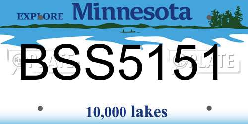 BSS5151 Minnesota License Plate