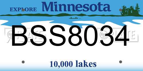 BSS8034 Minnesota License Plate