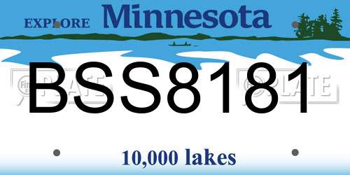 BSS8181 Minnesota License Plate