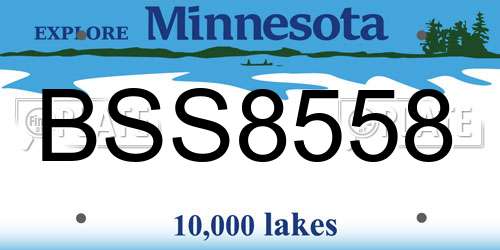 BSS8558 Minnesota License Plate