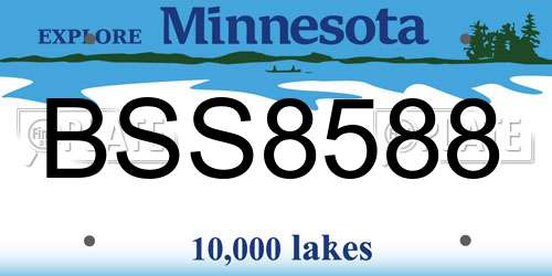 BSS8588 Minnesota License Plate