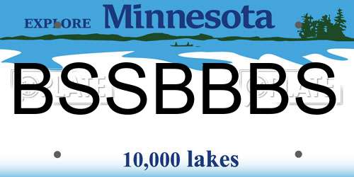 BSSBBBS Minnesota License Plate
