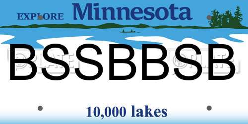 BSSBBSB Minnesota License Plate