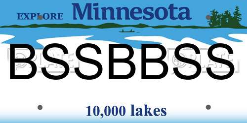 BSSBBSS Minnesota License Plate