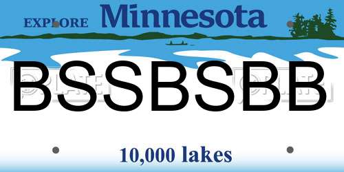 BSSBSBB Minnesota License Plate