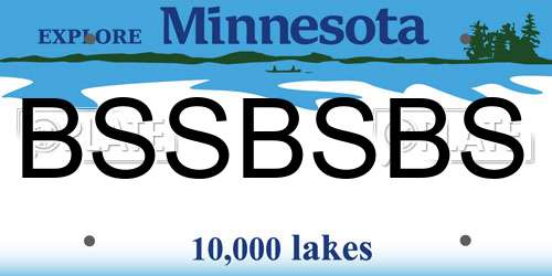 BSSBSBS Minnesota License Plate