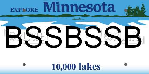 BSSBSSB Minnesota License Plate