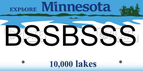 BSSBSSS Minnesota License Plate