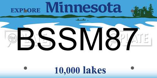 BSSM87 Minnesota License Plate