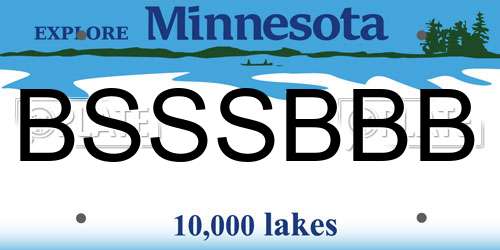 BSSSBBB Minnesota License Plate