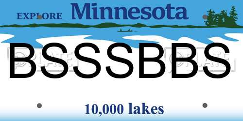 BSSSBBS Minnesota License Plate