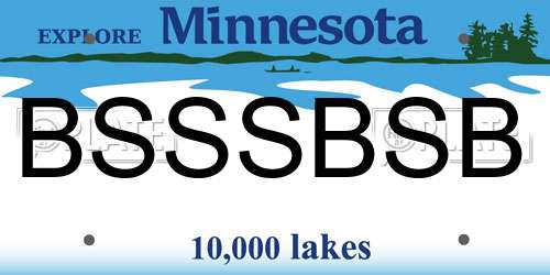 BSSSBSB Minnesota License Plate