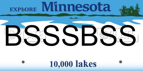 BSSSBSS Minnesota License Plate