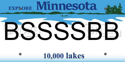BSSSSBB Minnesota License Plate