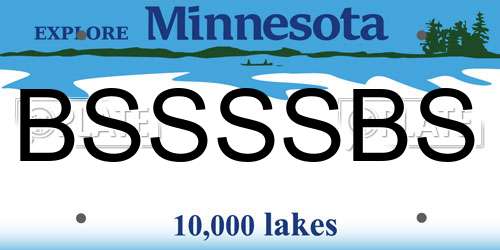 BSSSSBS Minnesota License Plate