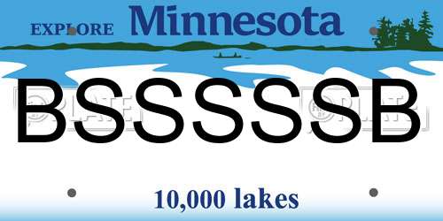 BSSSSSB Minnesota License Plate