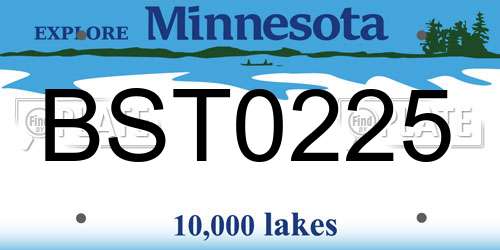 BST0225 Minnesota License Plate