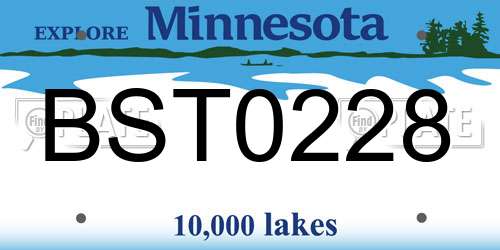 BST0228 Minnesota License Plate