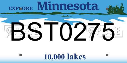 BST0275 Minnesota License Plate