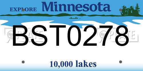 BST0278 Minnesota License Plate