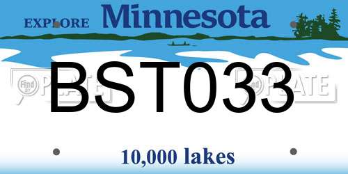 BST033 Minnesota License Plate