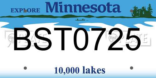 BST0725 Minnesota License Plate
