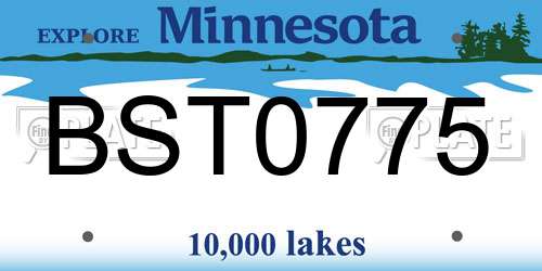 BST0775 Minnesota License Plate