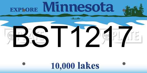 BST1217 Minnesota License Plate