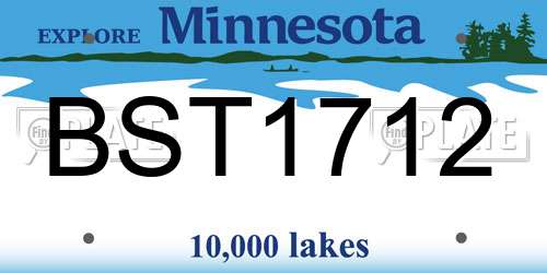 BST1712 Minnesota License Plate