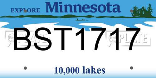 BST1717 Minnesota License Plate