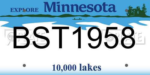 BST1958 Minnesota License Plate