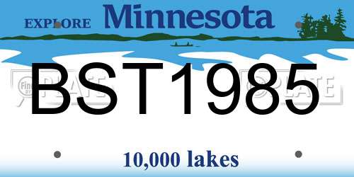 BST1985 Minnesota License Plate