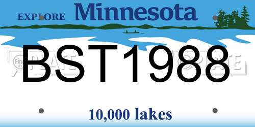 BST1988 Minnesota License Plate