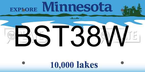 BST38W Minnesota License Plate