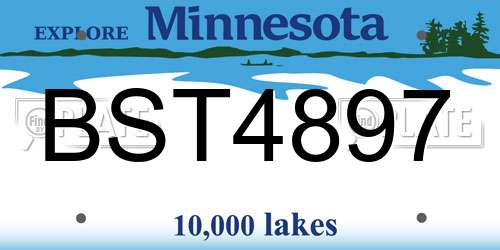 BST4897 Minnesota License Plate
