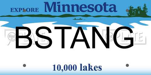 BSTANG Minnesota License Plate