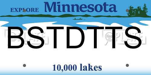 BSTDTTS Minnesota License Plate