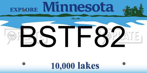 BSTF82 Minnesota License Plate