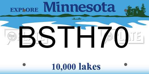 BSTH70 Minnesota License Plate