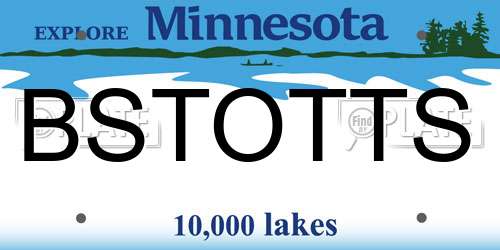 BSTOTTS Minnesota License Plate