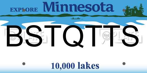 BSTQTTS Minnesota License Plate
